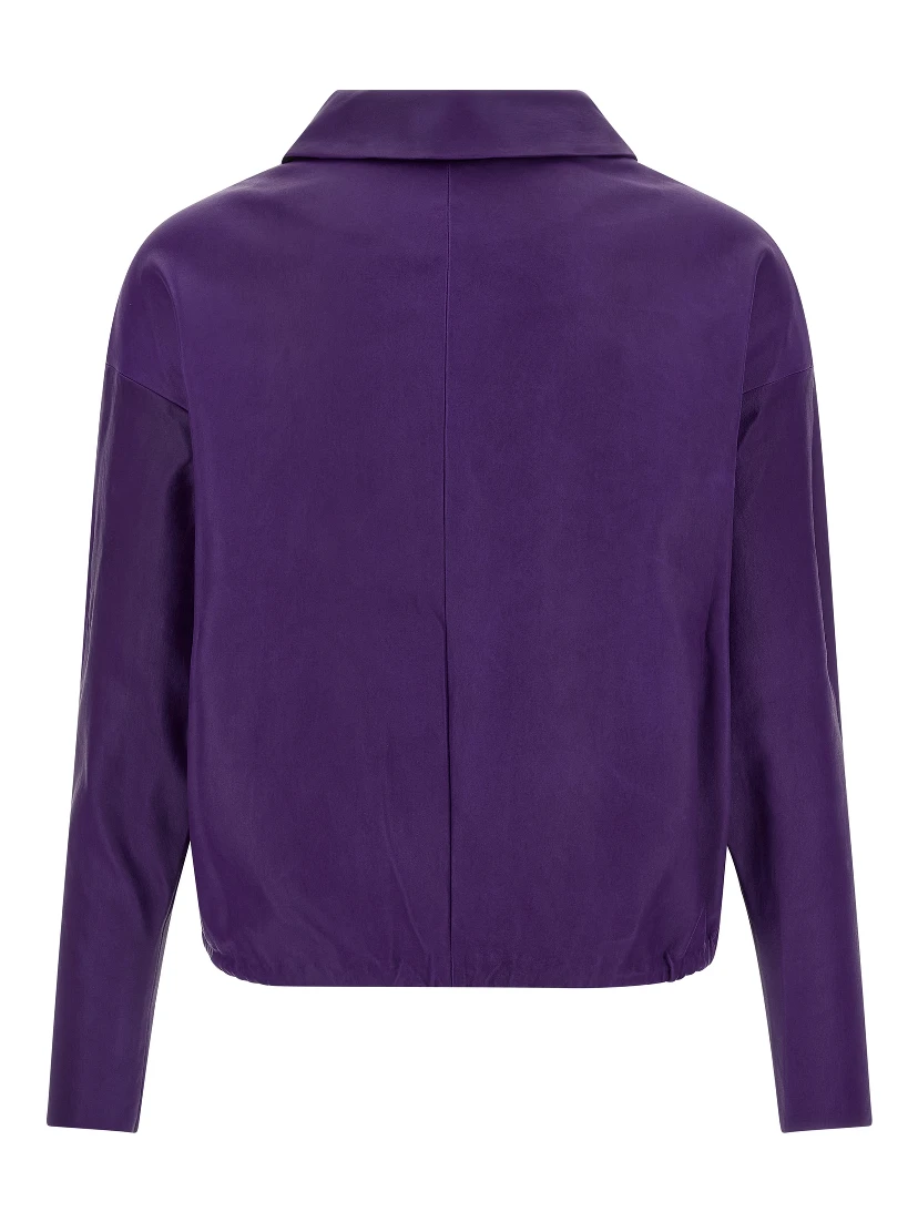 Purple Lamb Leather Blouse