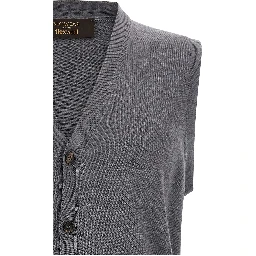 Gray Virgin Wool Sleeveles Sweater