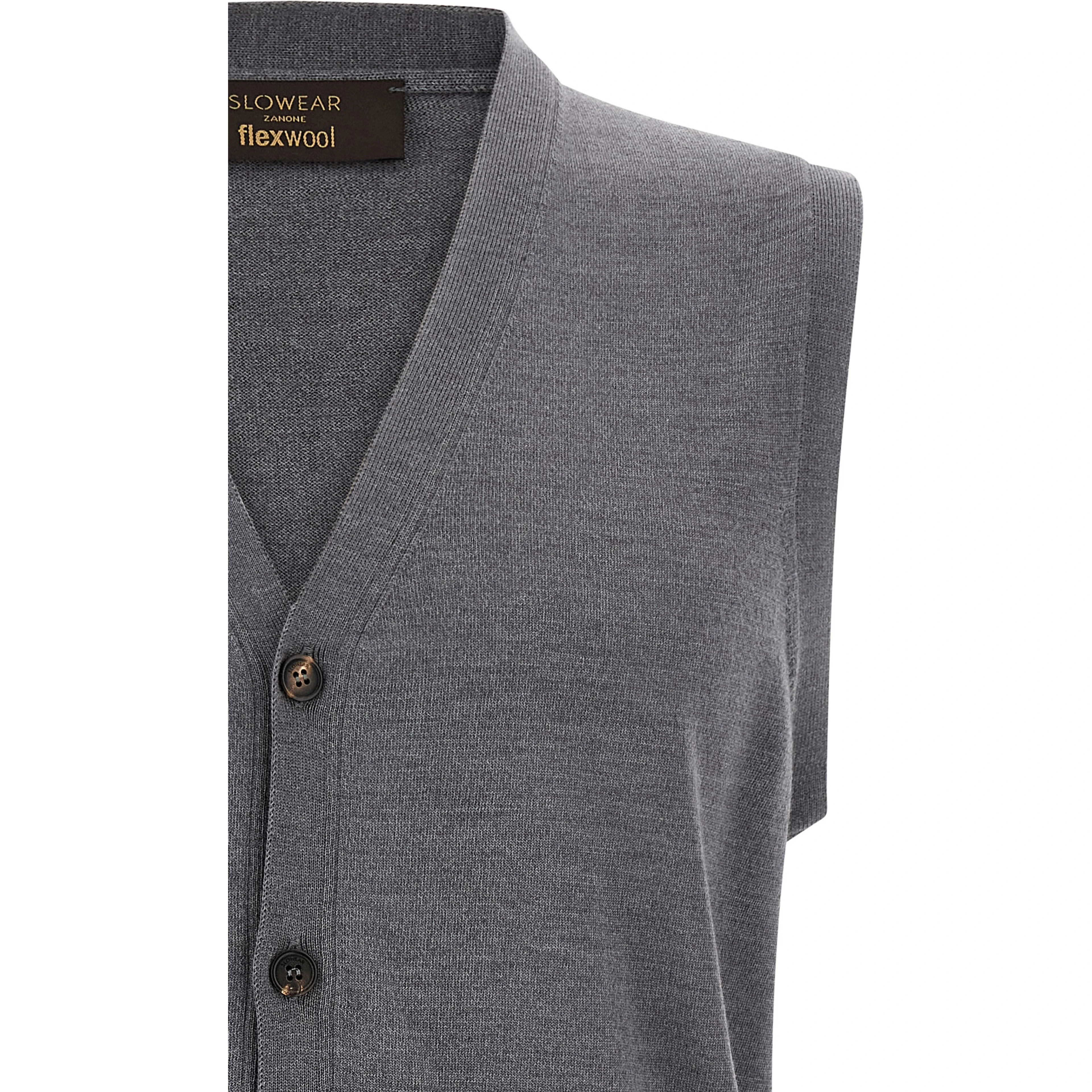 Gray Virgin Wool Sleeveles Sweater
