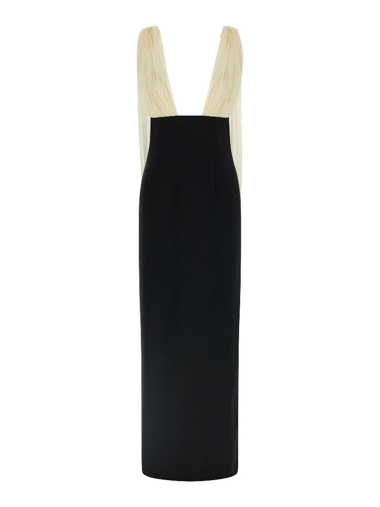 Bicolor Virgin Wool Long Dress