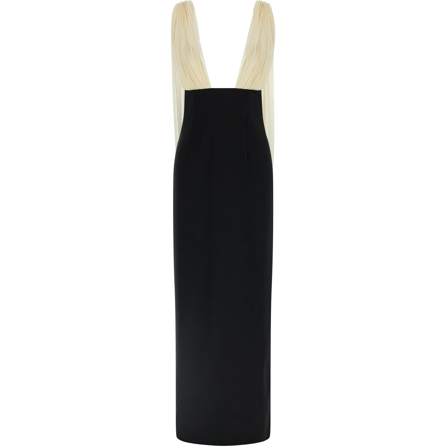 Bicolor Virgin Wool Long Dress