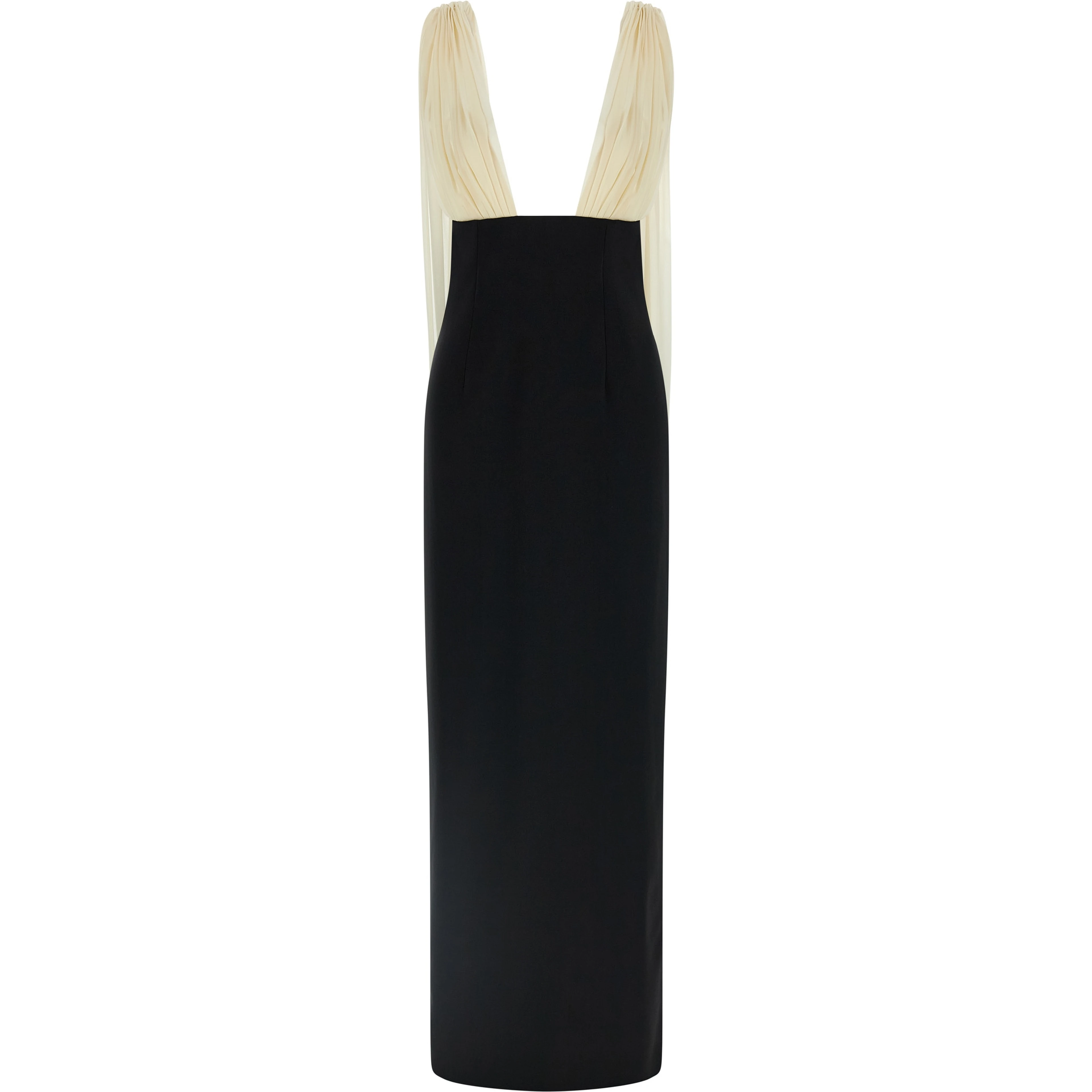 Bicolor Virgin Wool Long Dress