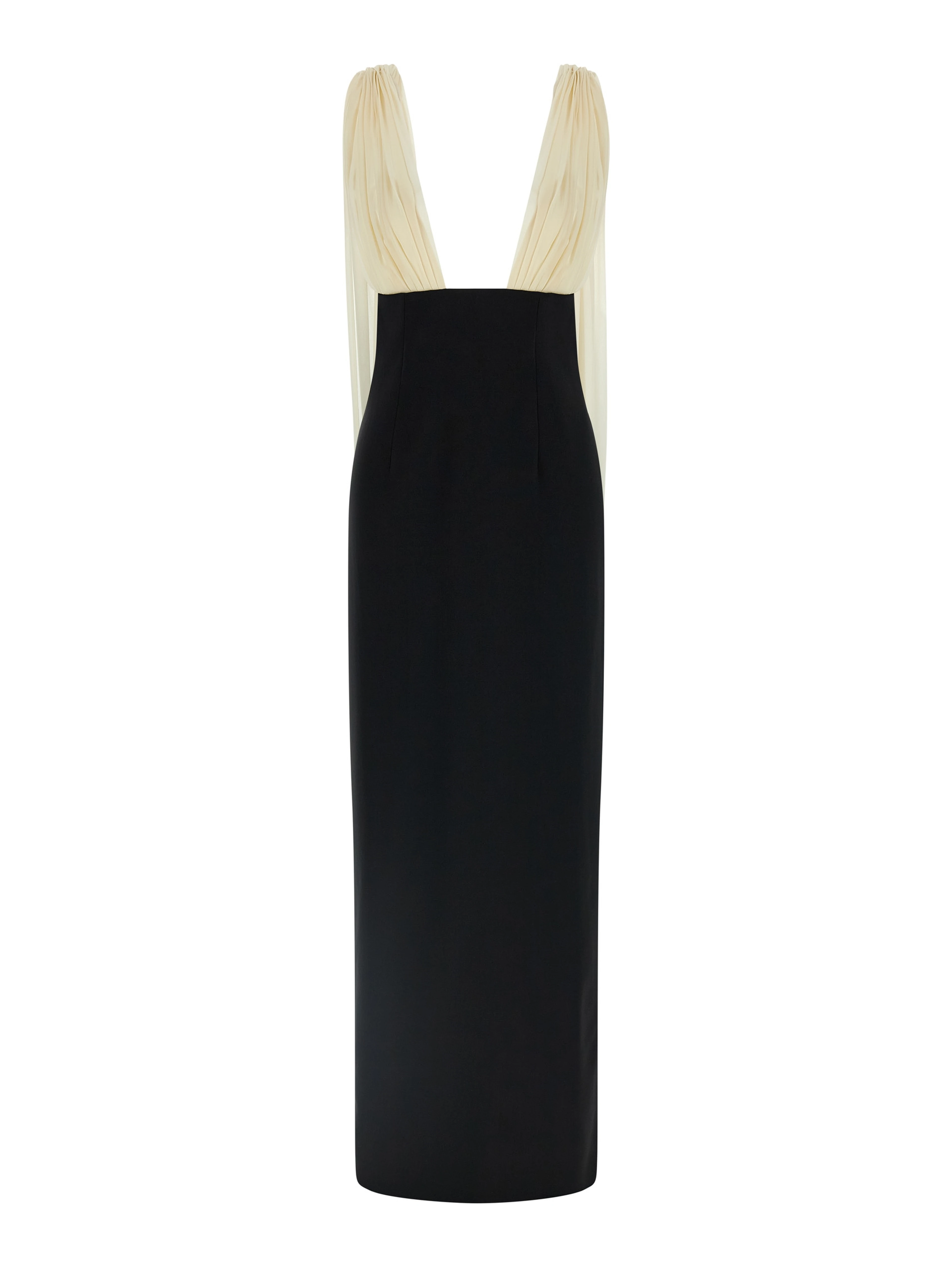 Bicolor Virgin Wool Long Dress
