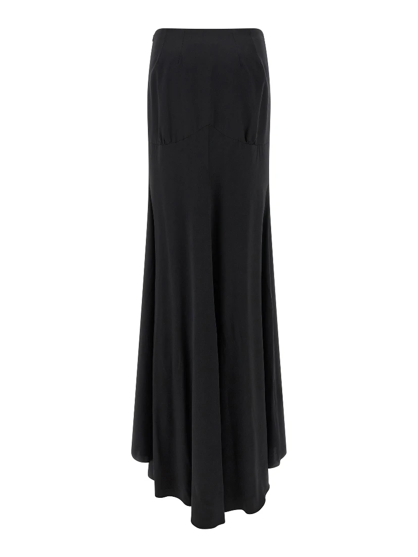 Black Silk Mini Skirt