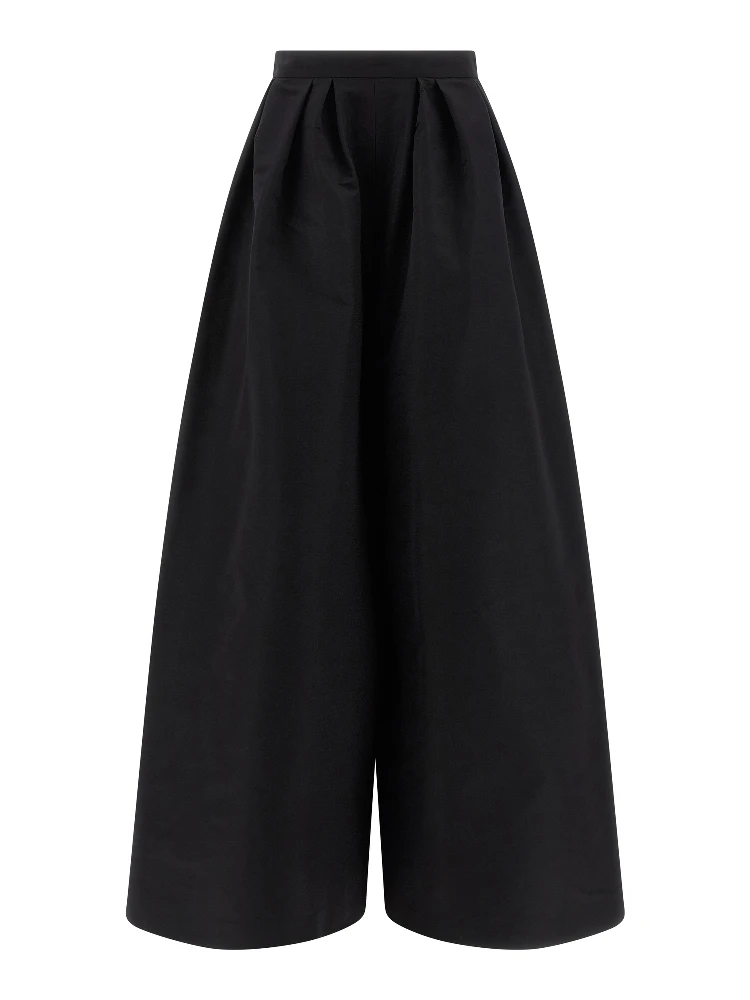Black Silk Casual Pants