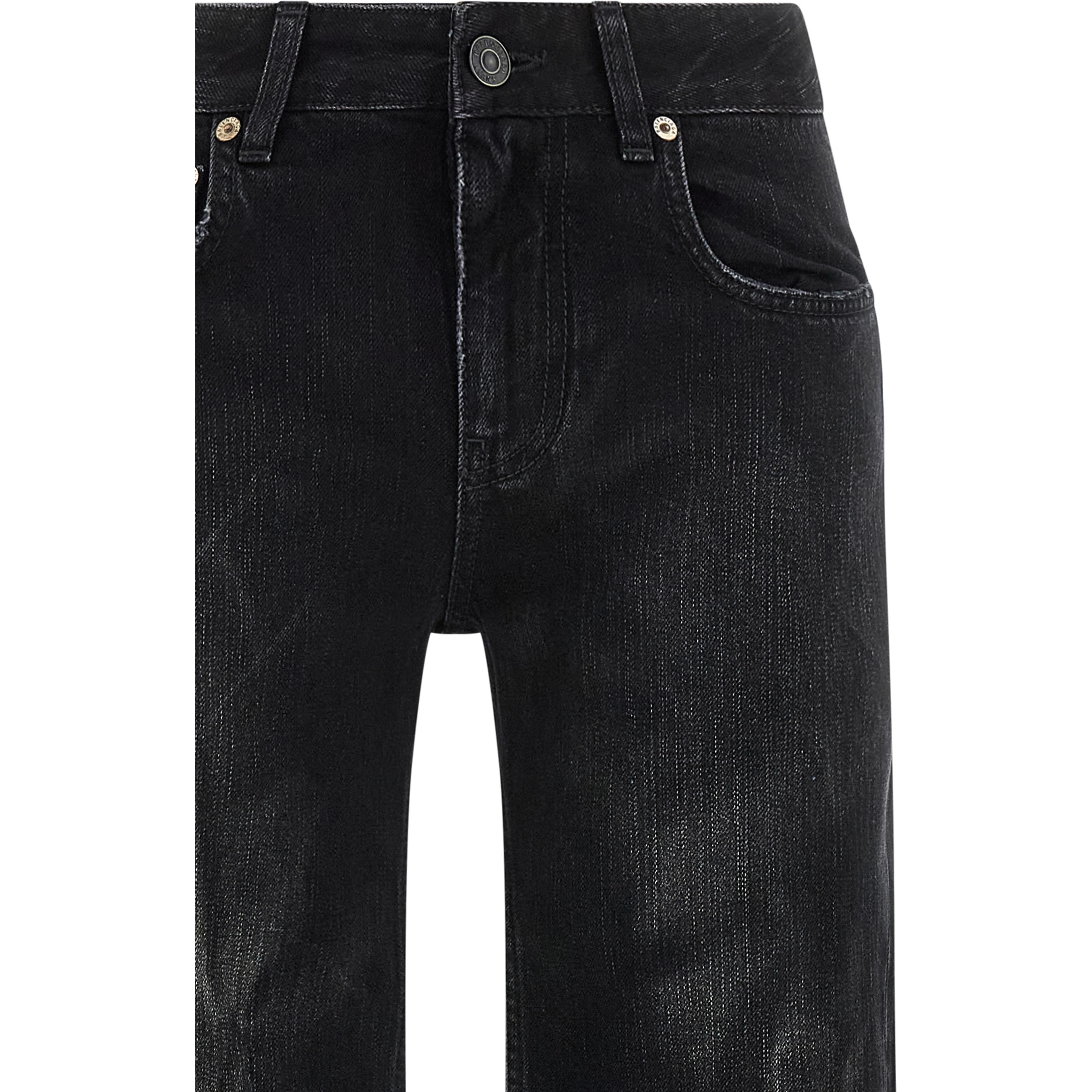 Black Cotton Flared Jeans