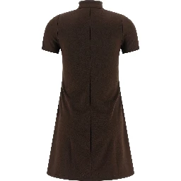 Brown Polyester Short Dress