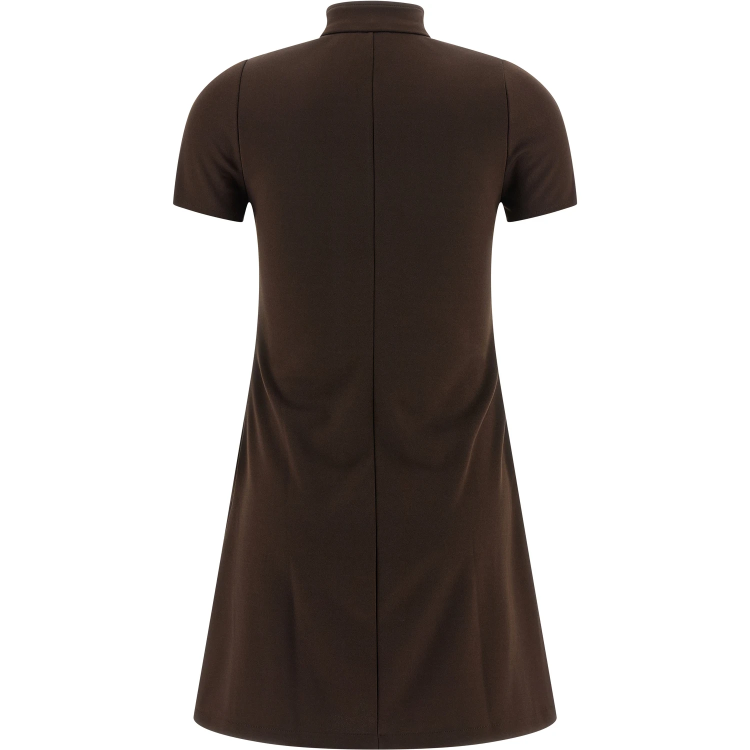 Brown Polyester Short Dress
