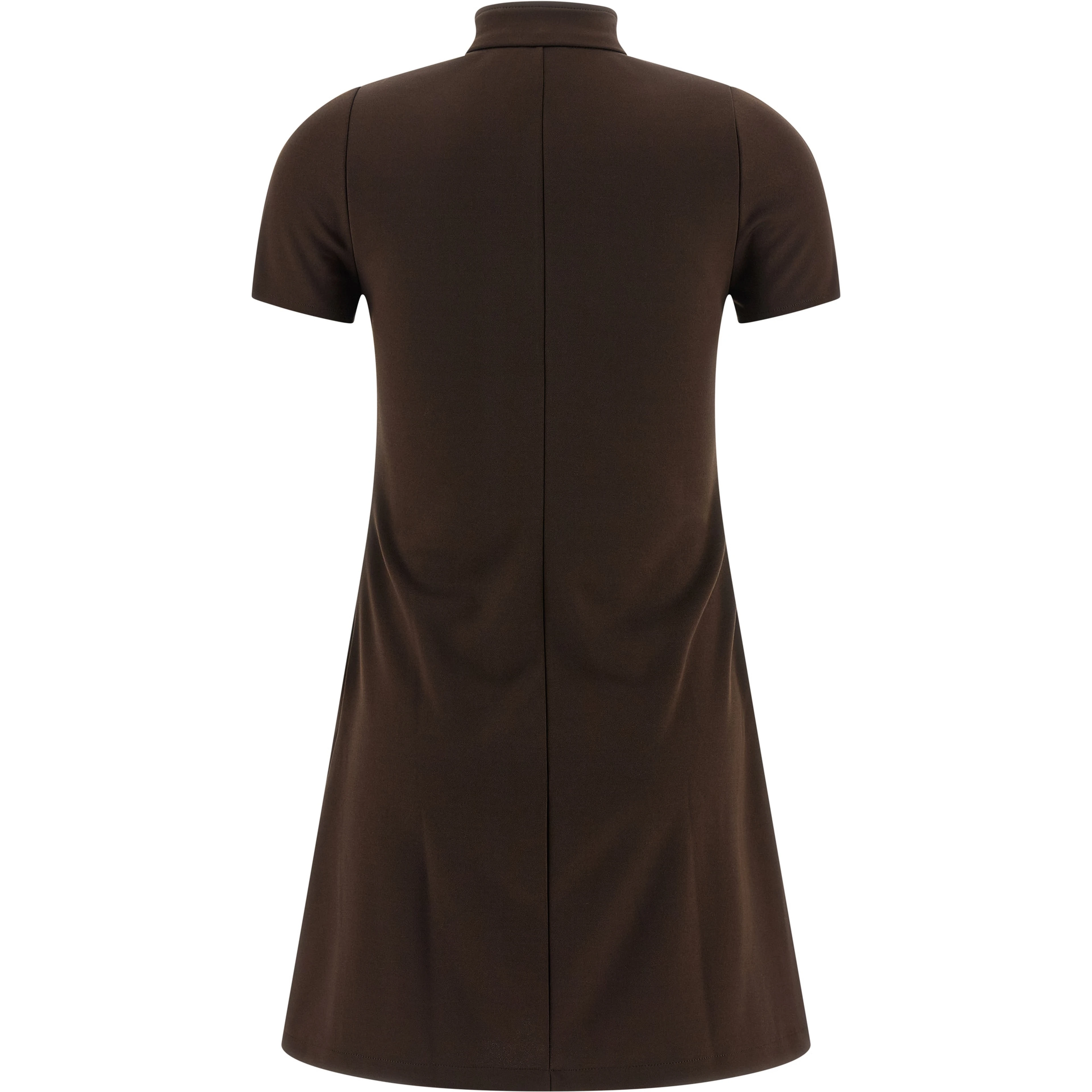 Brown Polyester Short Dress