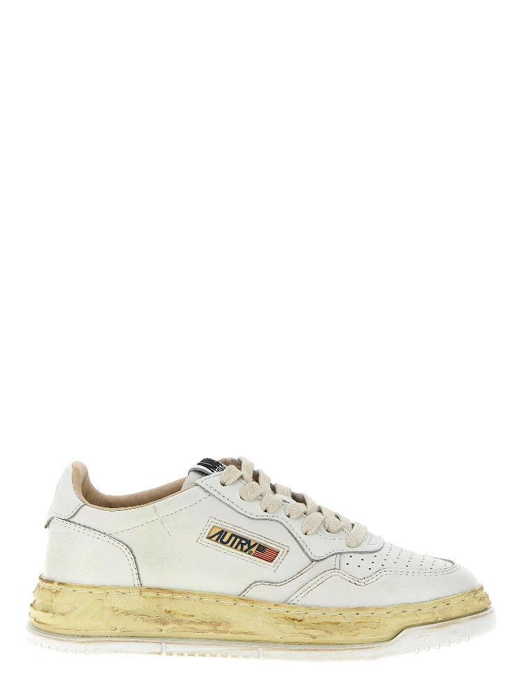 White Goatskin Chunky Sneakers