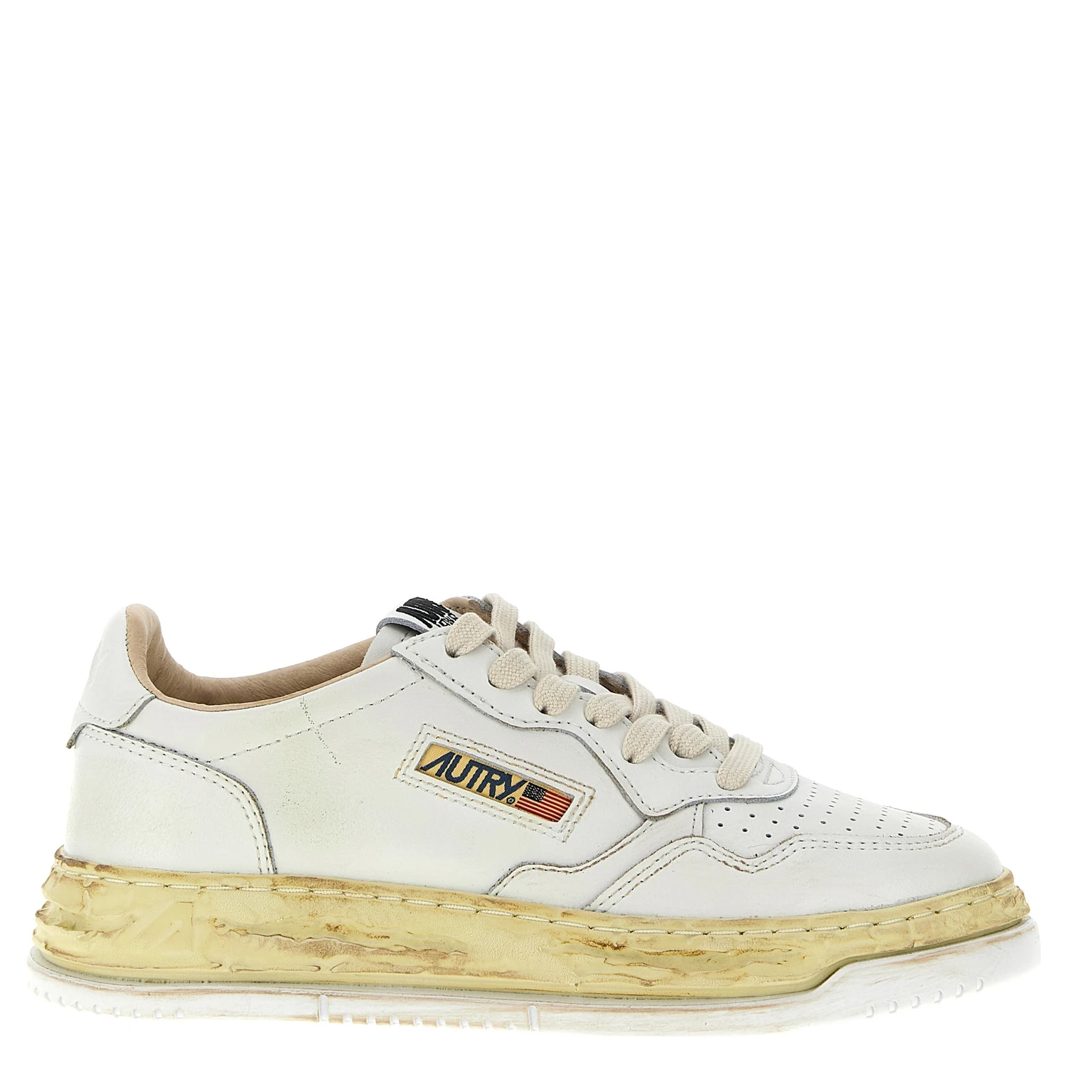 White Goatskin Chunky Sneakers