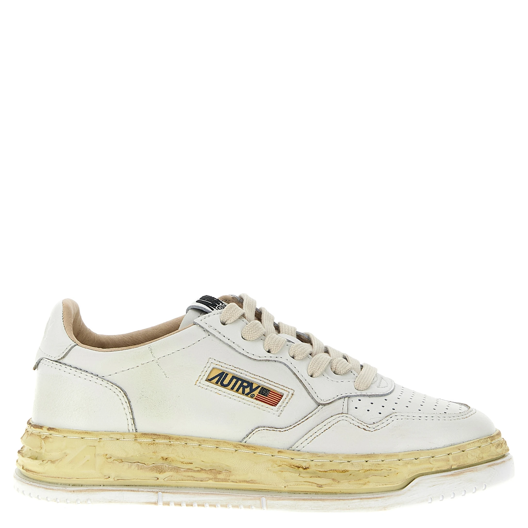 White Goatskin Chunky Sneakers