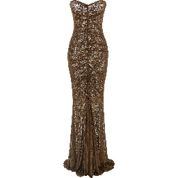 Bicolor Polyamide Long Dress