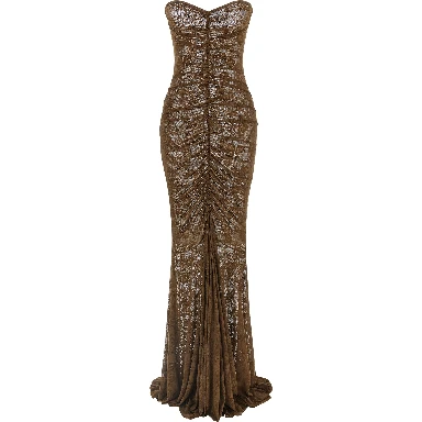 Bicolor Polyamide Long Dress