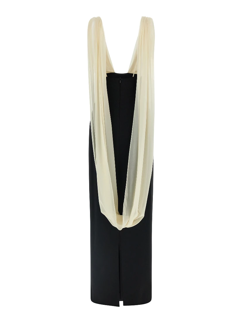 Bicolor Virgin Wool Long Dress