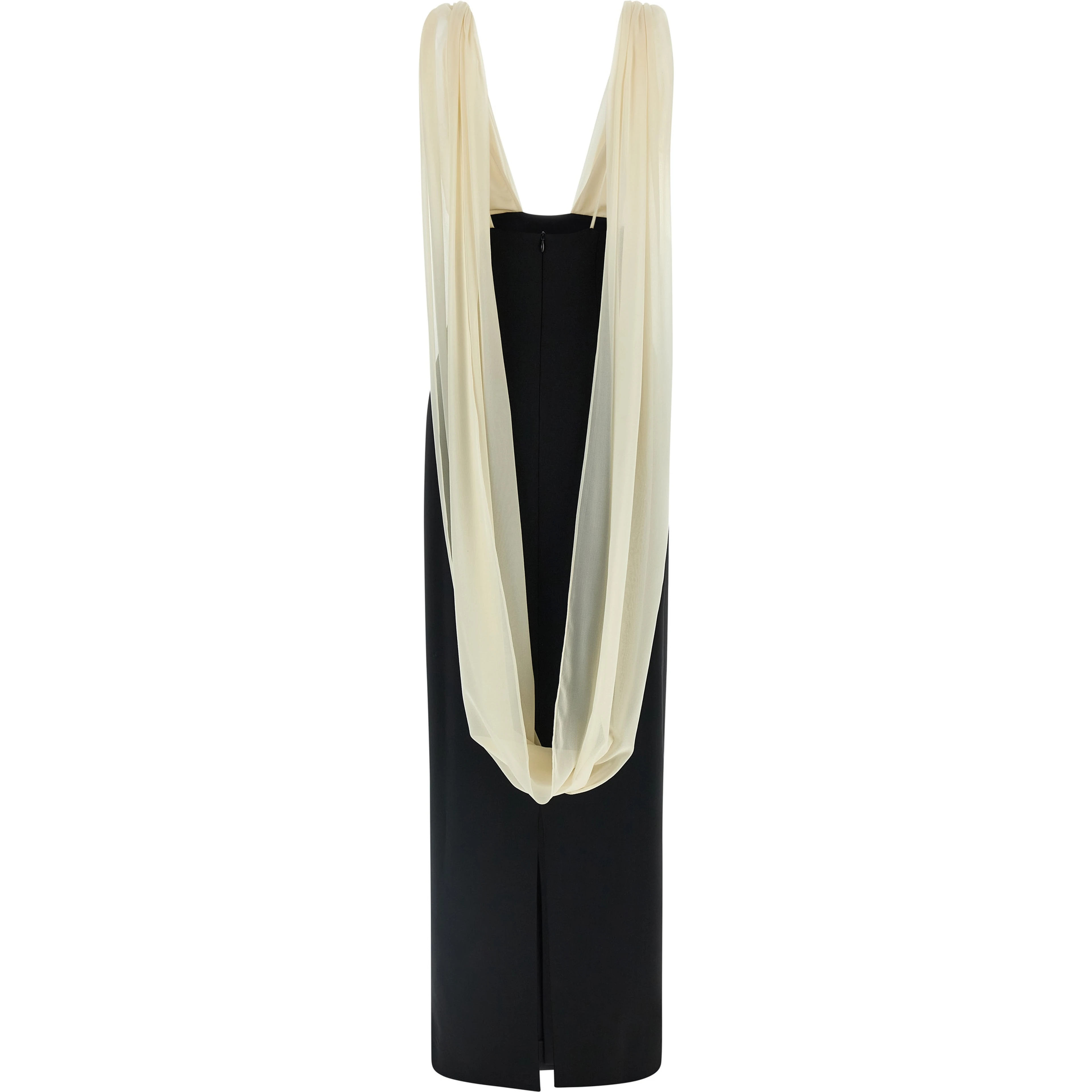 Bicolor Virgin Wool Long Dress
