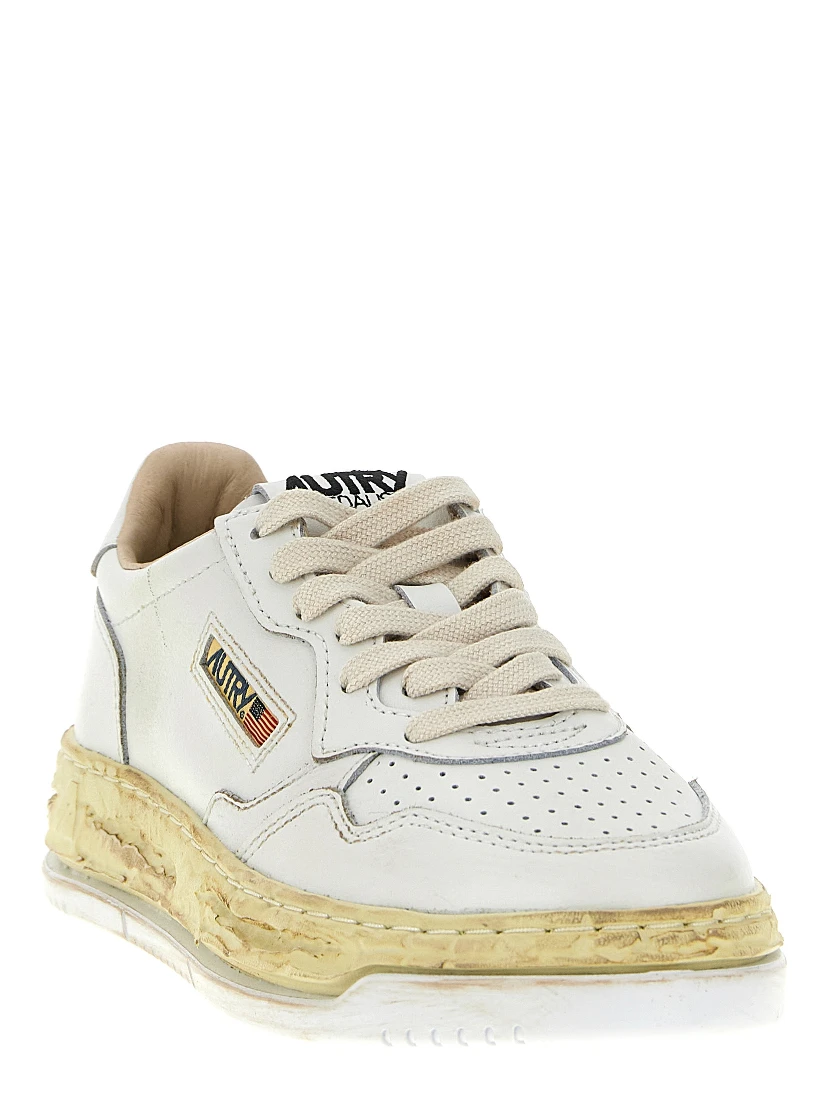 White Goatskin Chunky Sneakers