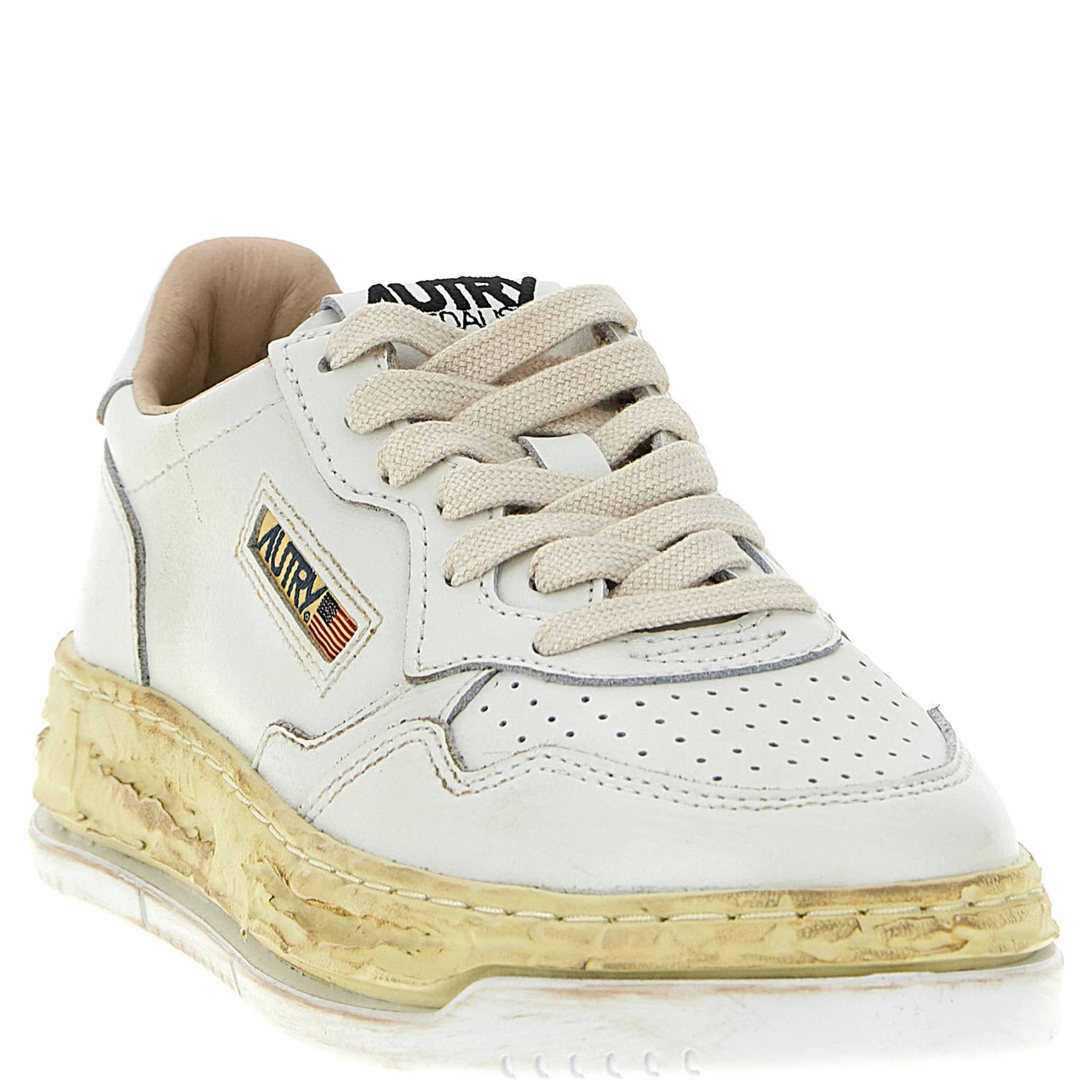 White Goatskin Chunky Sneakers