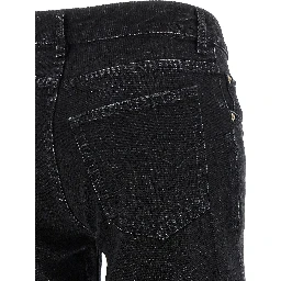 Black Cotton Flared Jeans