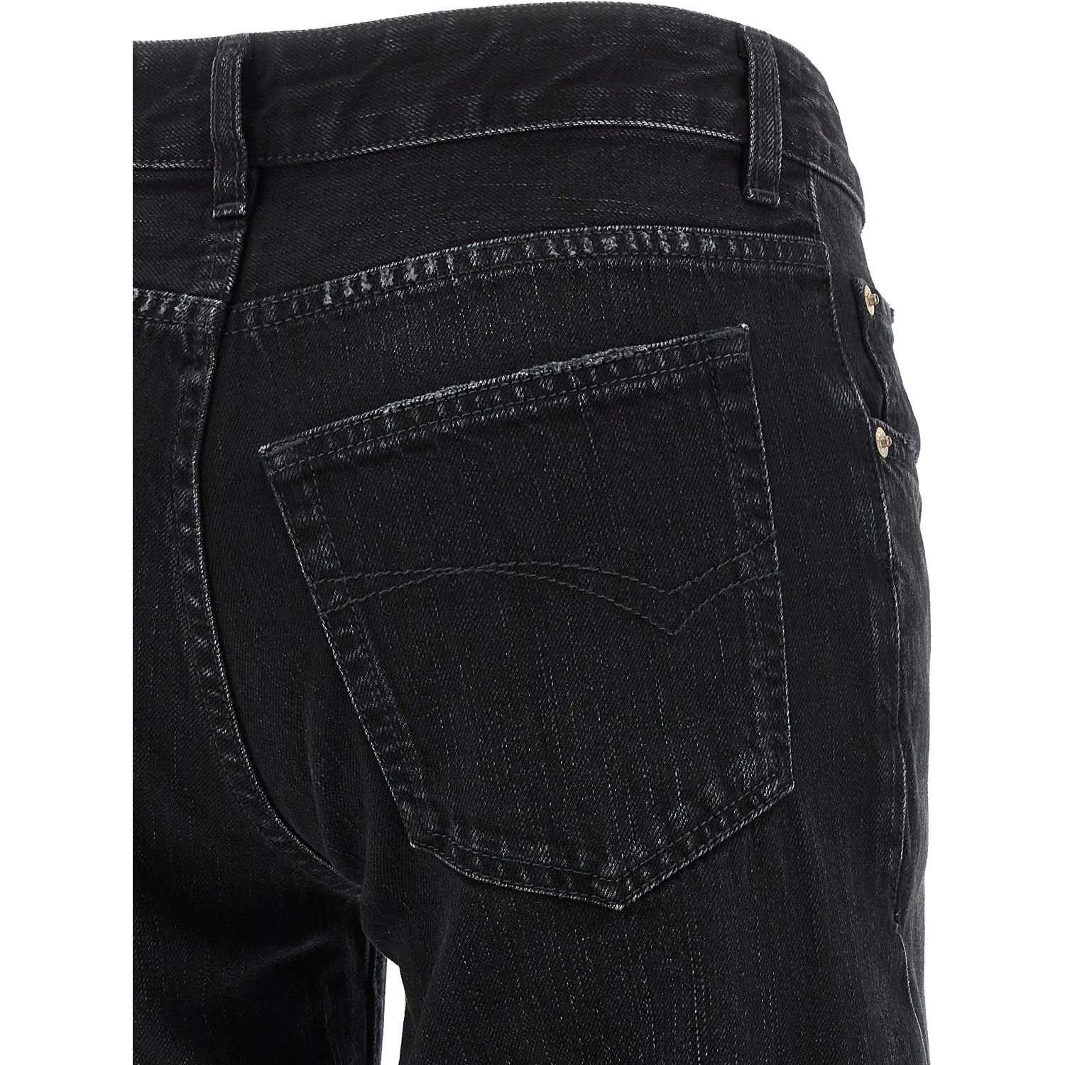 Black Cotton Flared Jeans