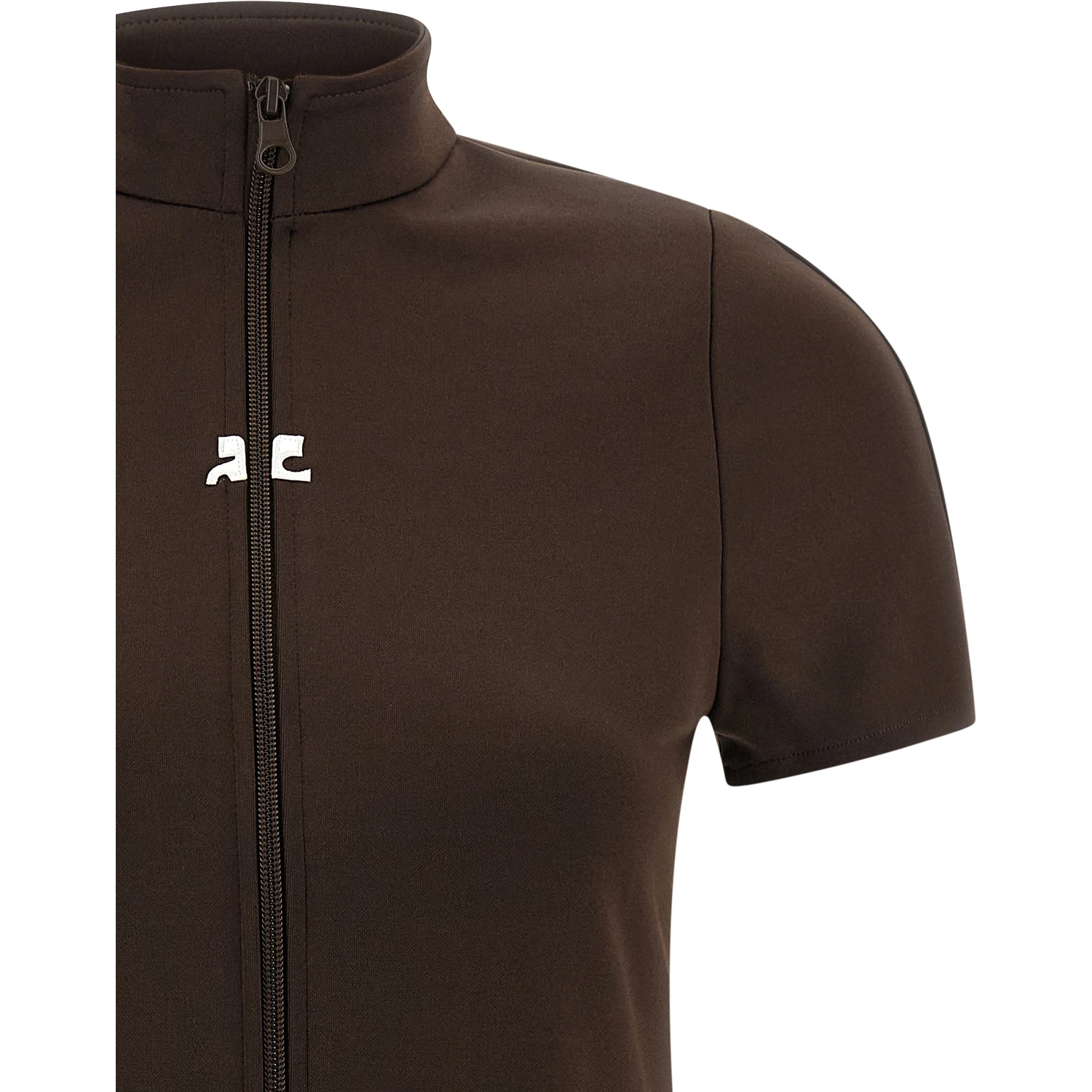 Brown Polyester Short Dress