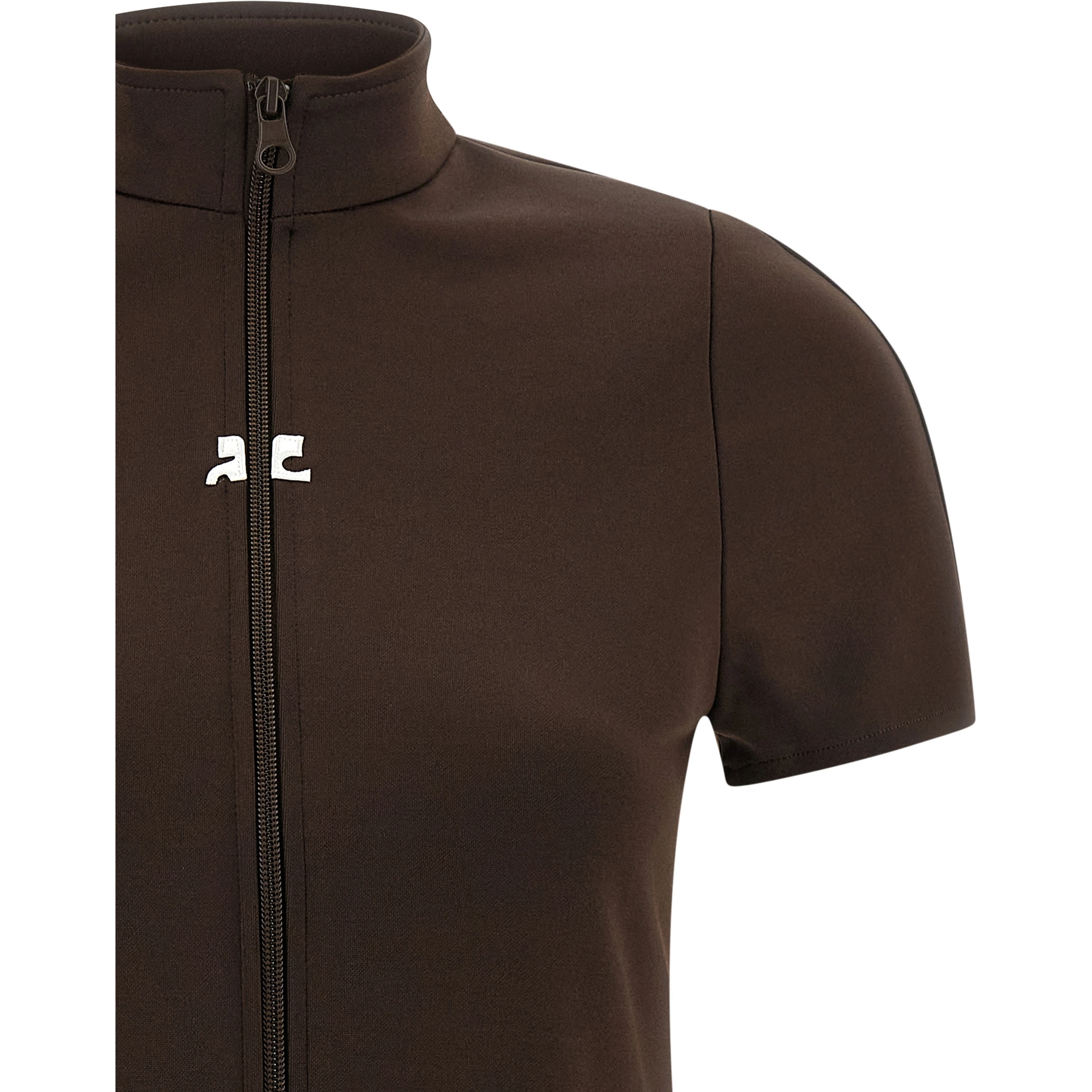 Brown Polyester Short Dress