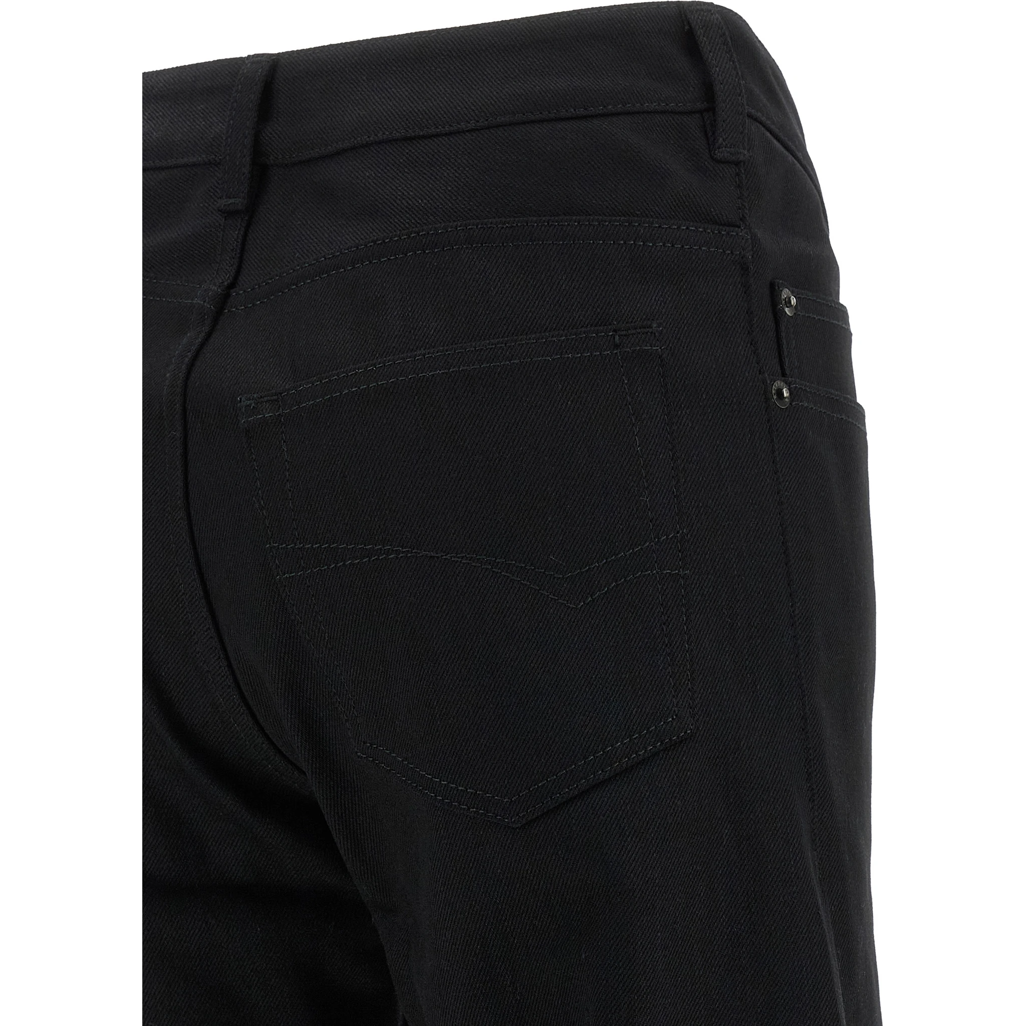 Black Cotton Flared Jeans