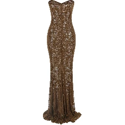 Bicolor Polyamide Long Dress