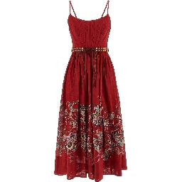 Multicolor Cotton Midi Dress