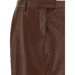 Brown Leather Midi Skirt
