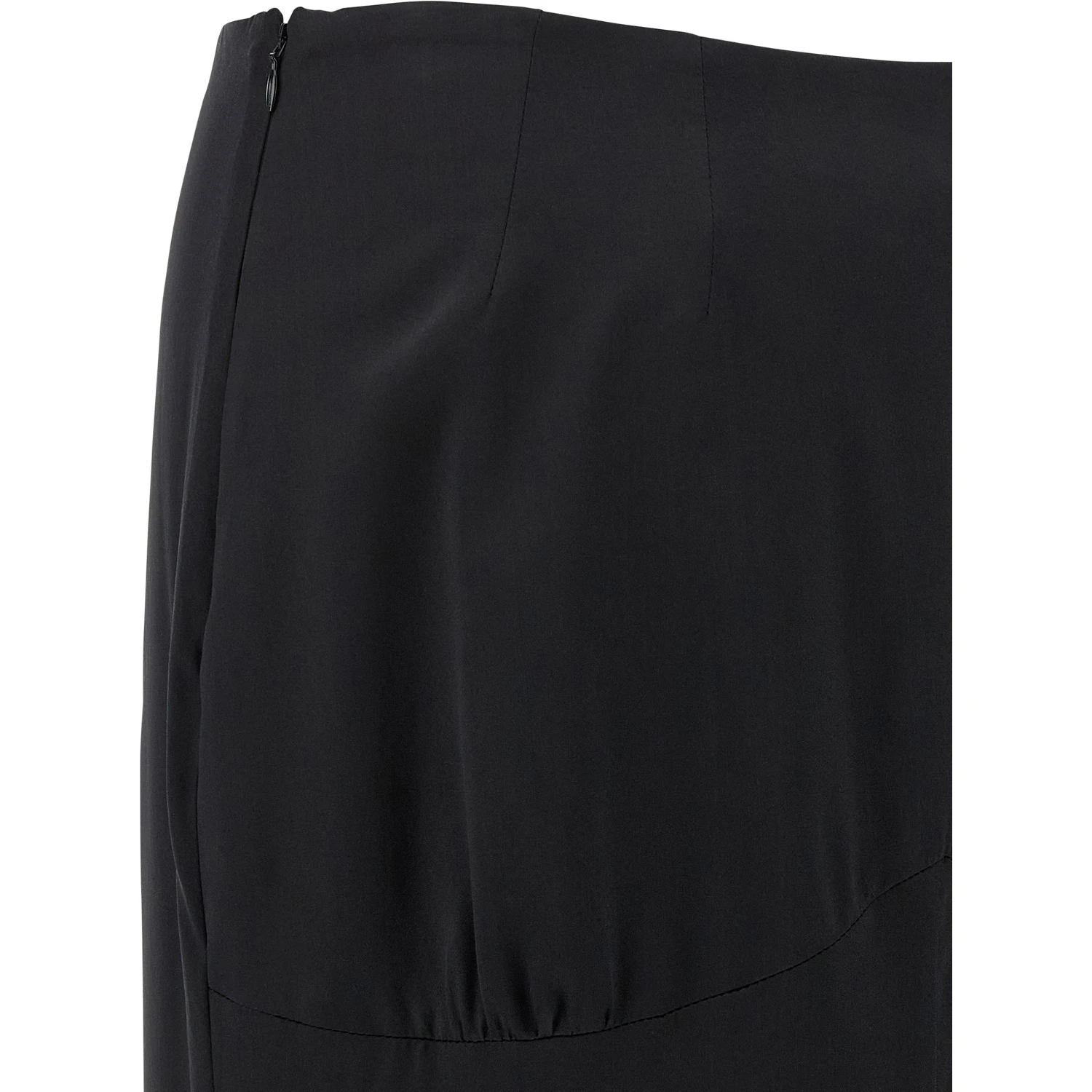 Black Silk Mini Skirt