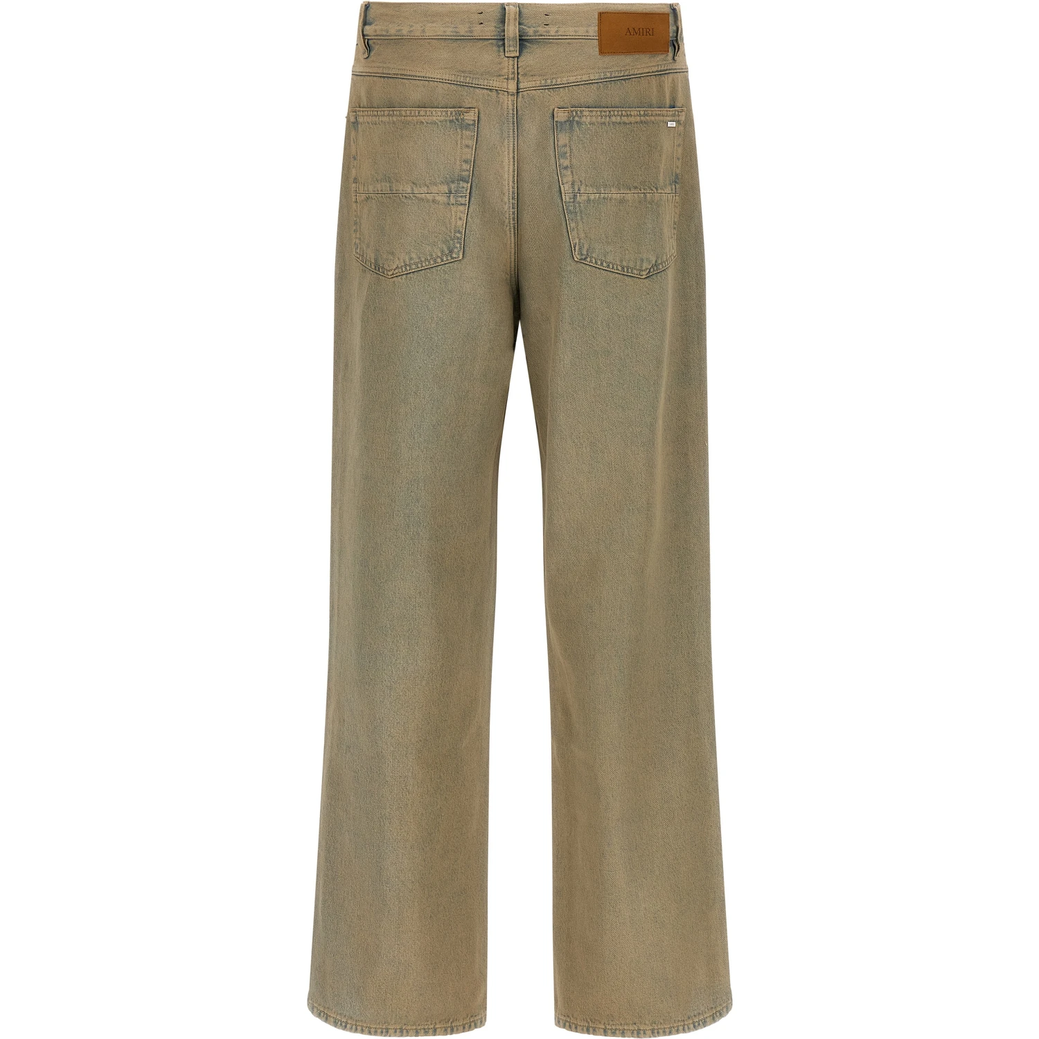 Beige Cotton Straight-Leg Jeans