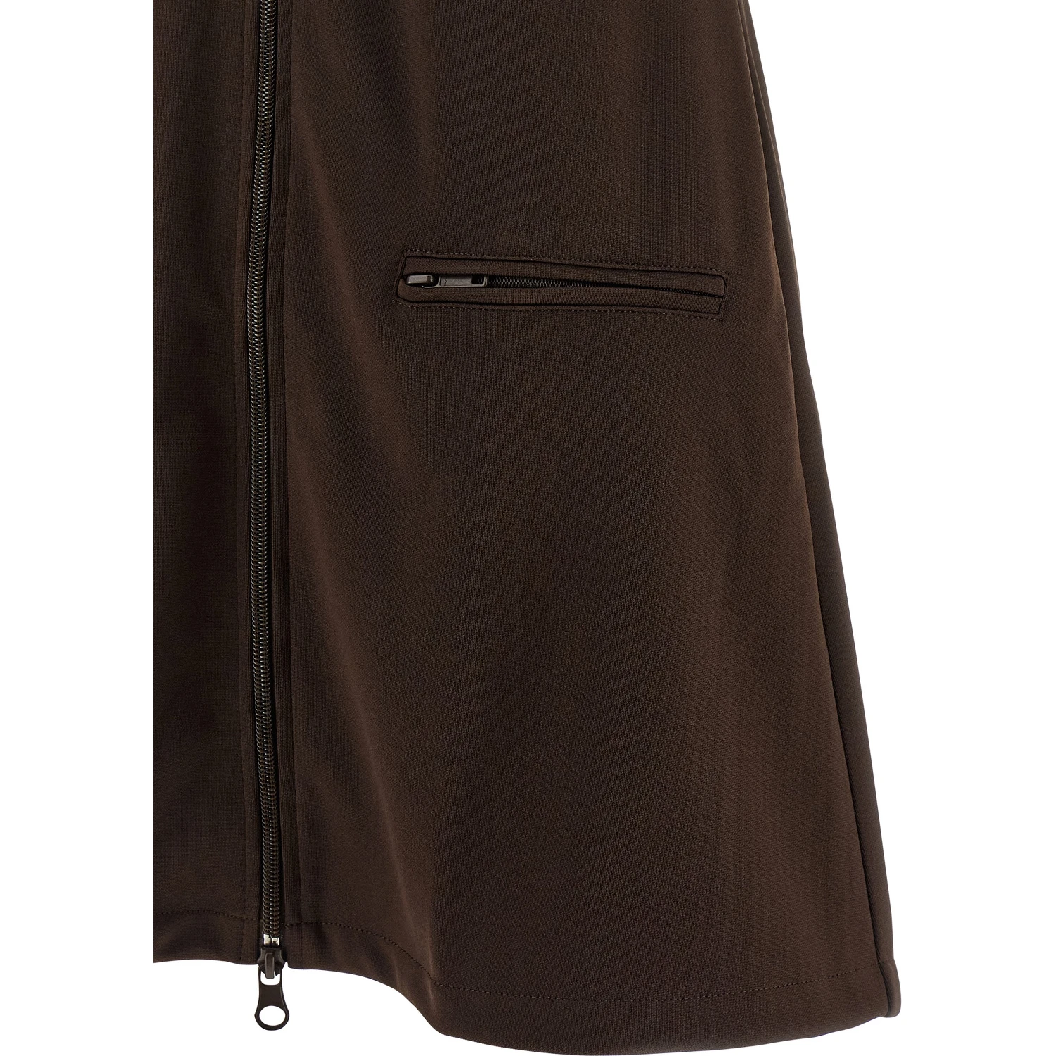 Brown Polyester Short Dress