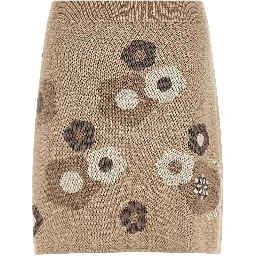 Beige Wool Long Skirt