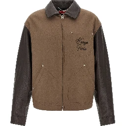 Brown Virgin Wool Leather Jacket