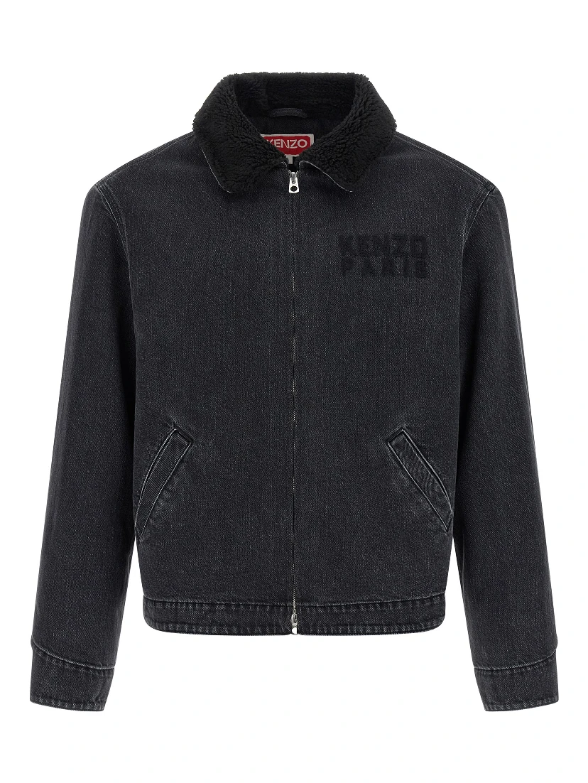 Black Cotton Denim Jacket