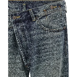 Blue Cotton Straight-Leg Jeans