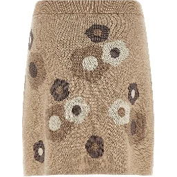 Beige Wool Long Skirt