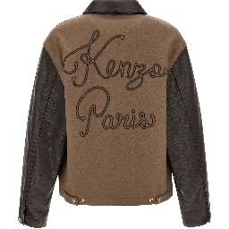 Brown Virgin Wool Leather Jacket