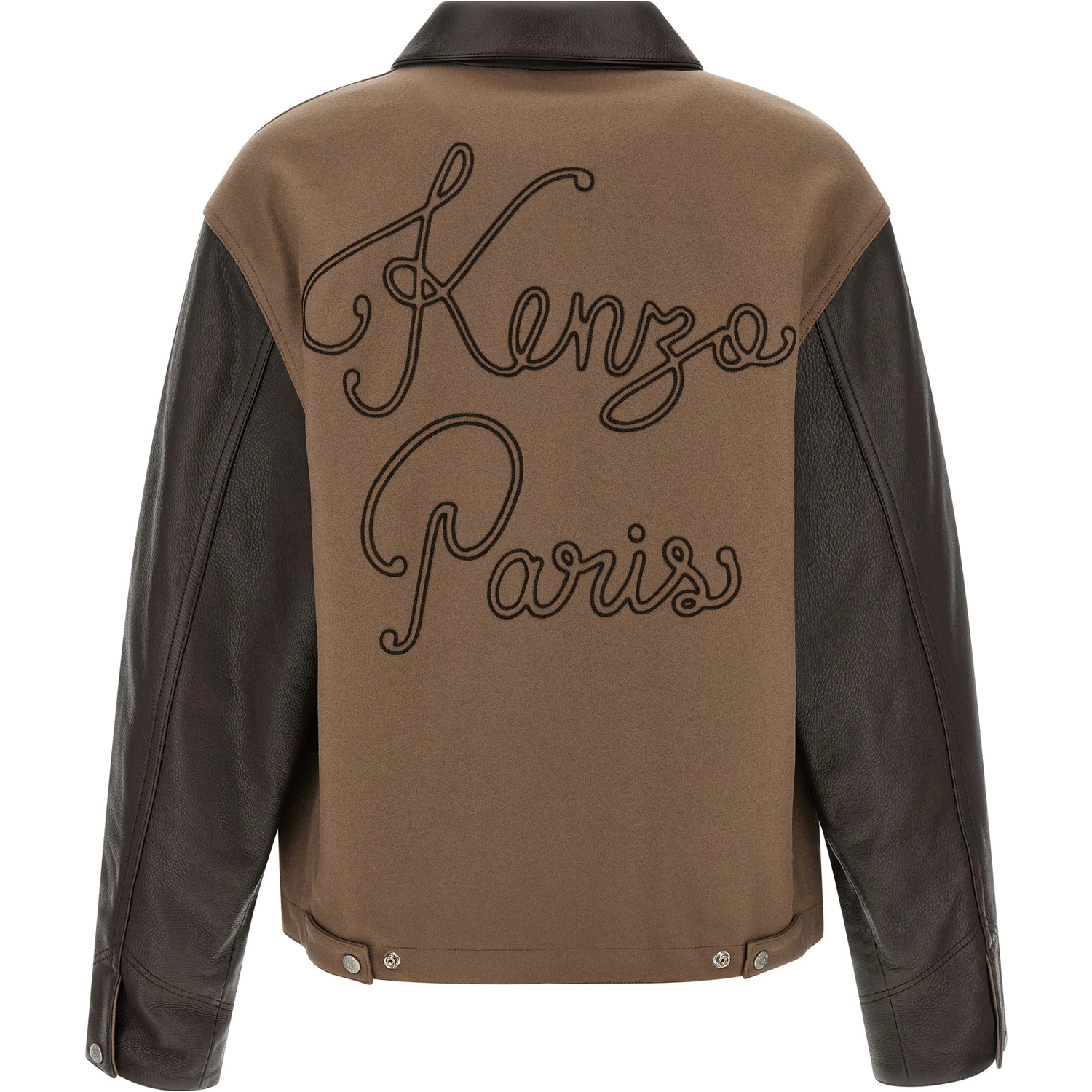 Brown Virgin Wool Leather Jacket
