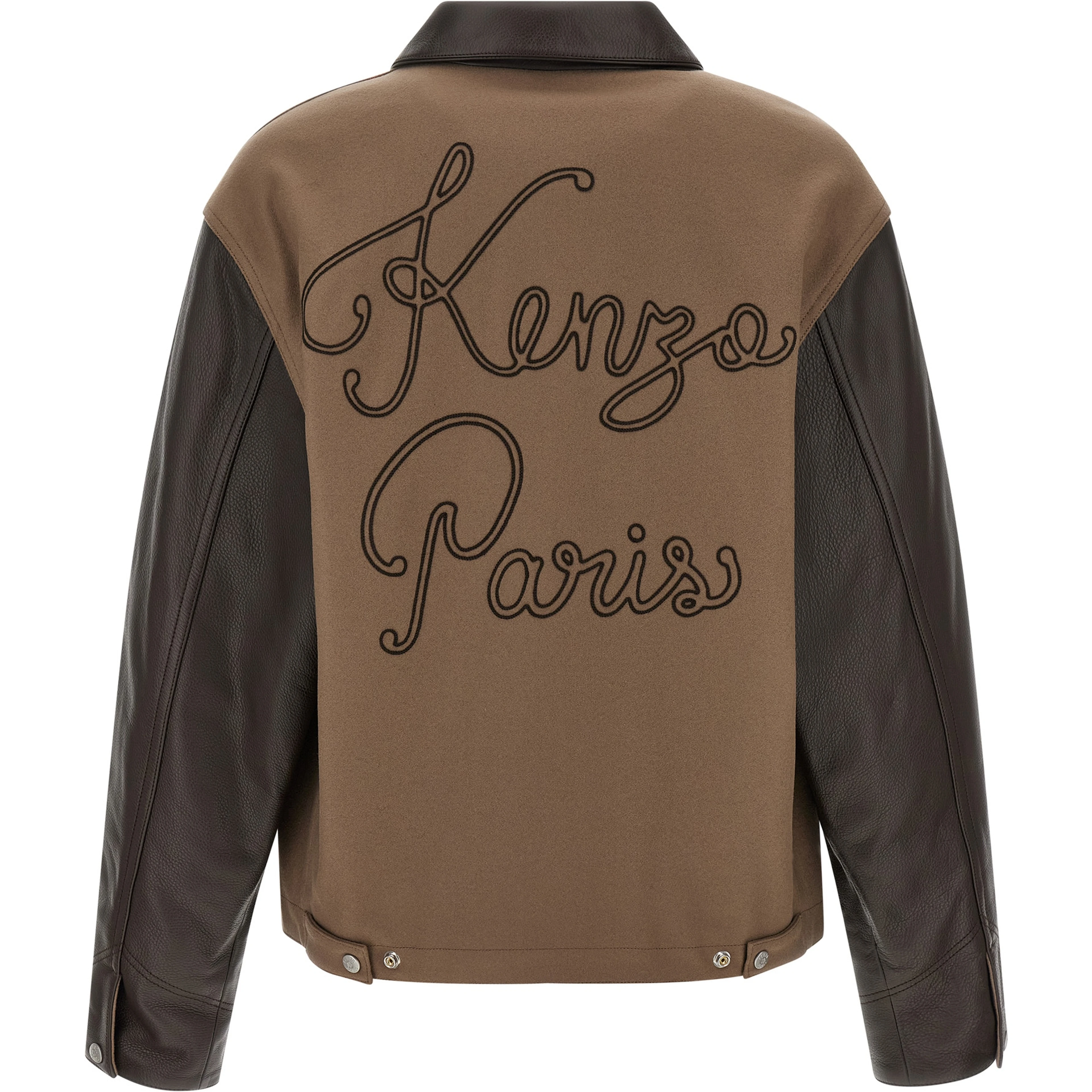 Brown Virgin Wool Leather Jacket