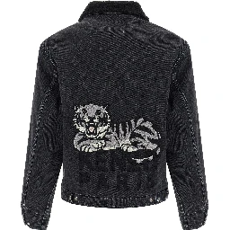 Black Cotton Denim Jacket