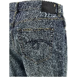 Blue Cotton Straight-Leg Jeans