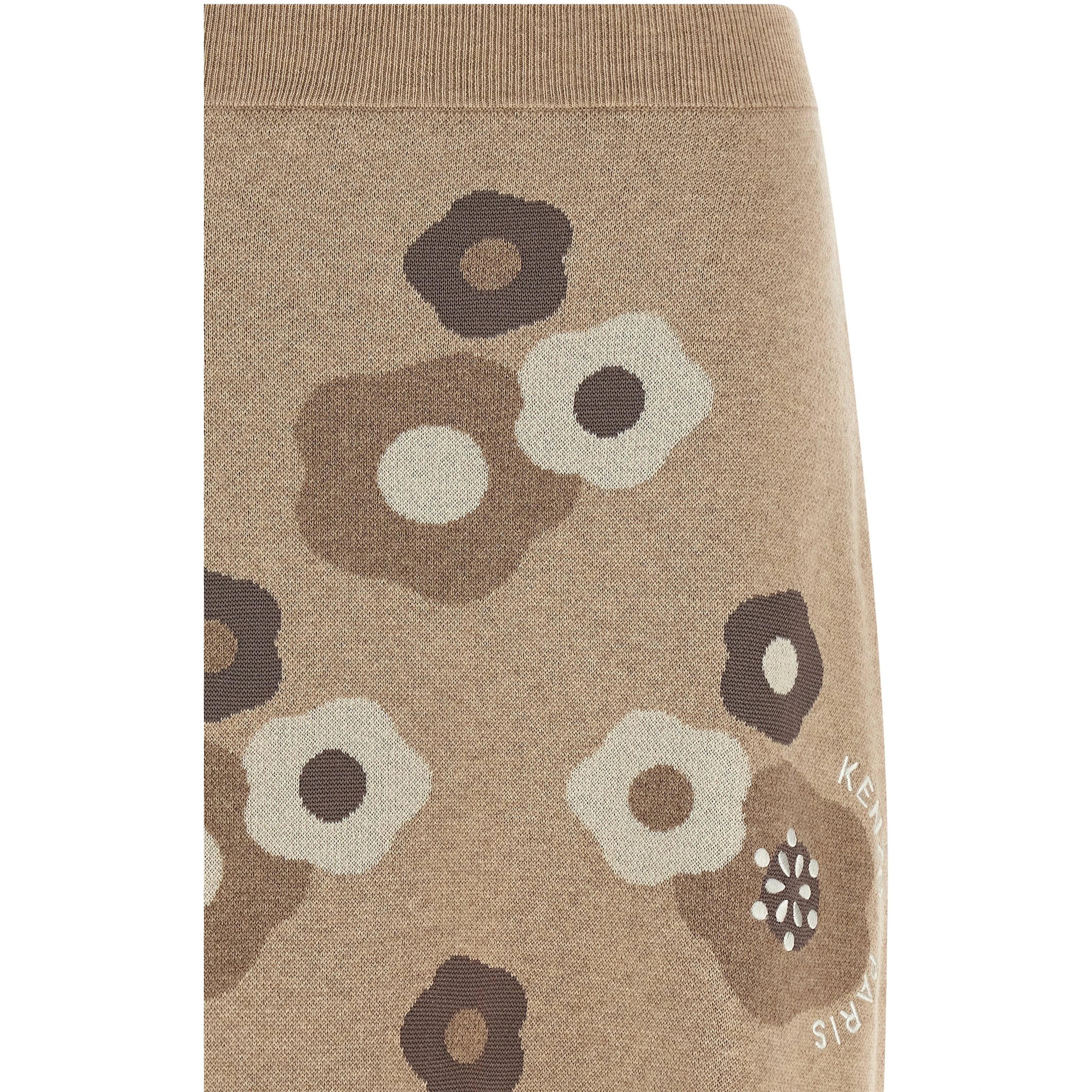 Beige Wool Long Skirt