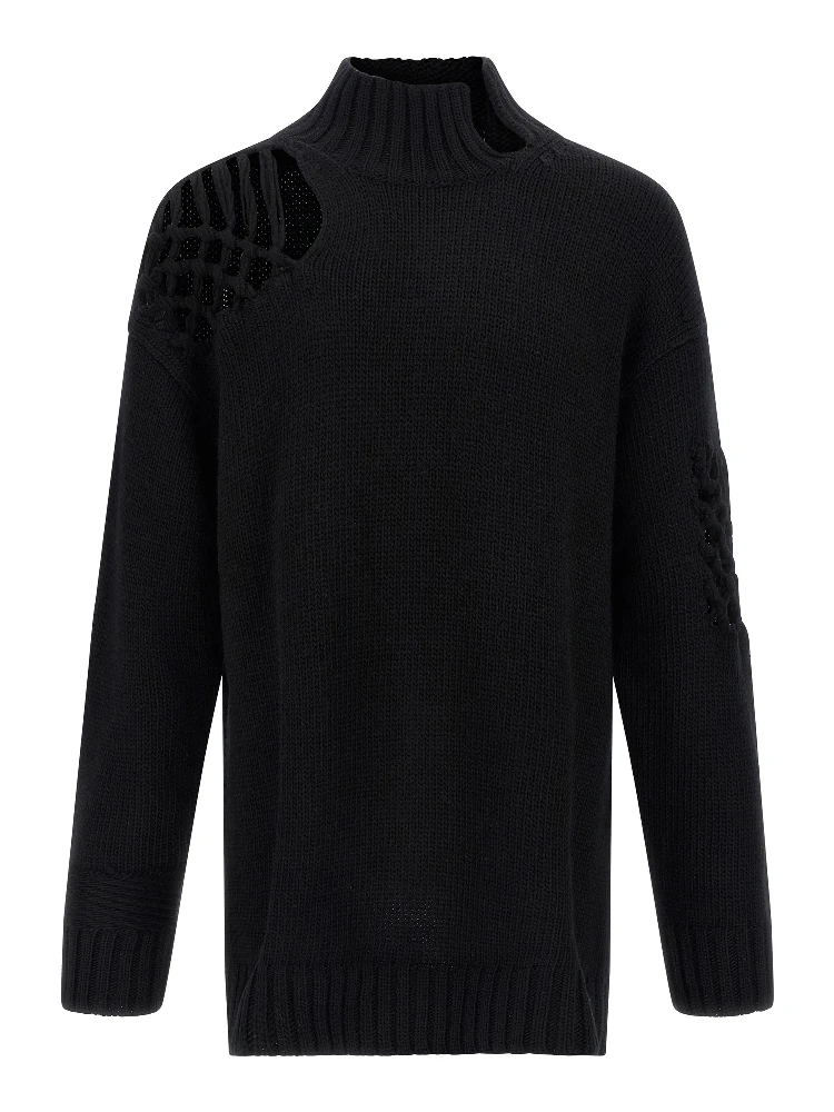 Black Wool Cardigan
