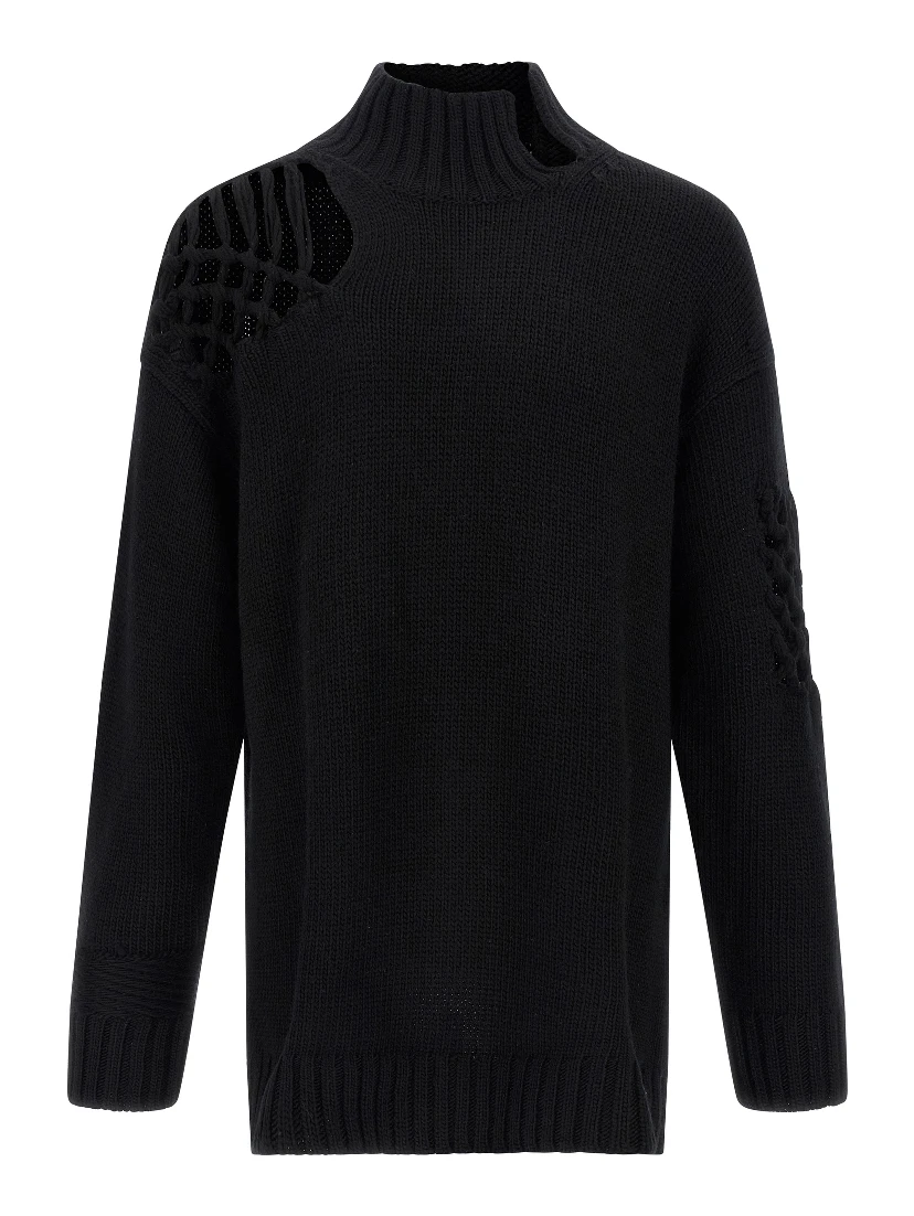 Black Wool Cardigan