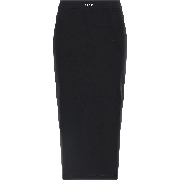 Black Polyamide Midi Skirt