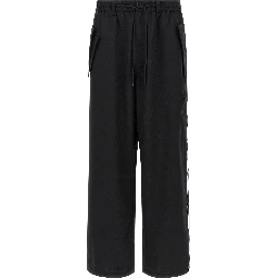 Black Polyester Casual Pants