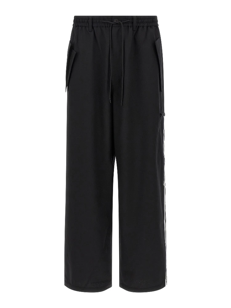 Black Polyester Casual Pants