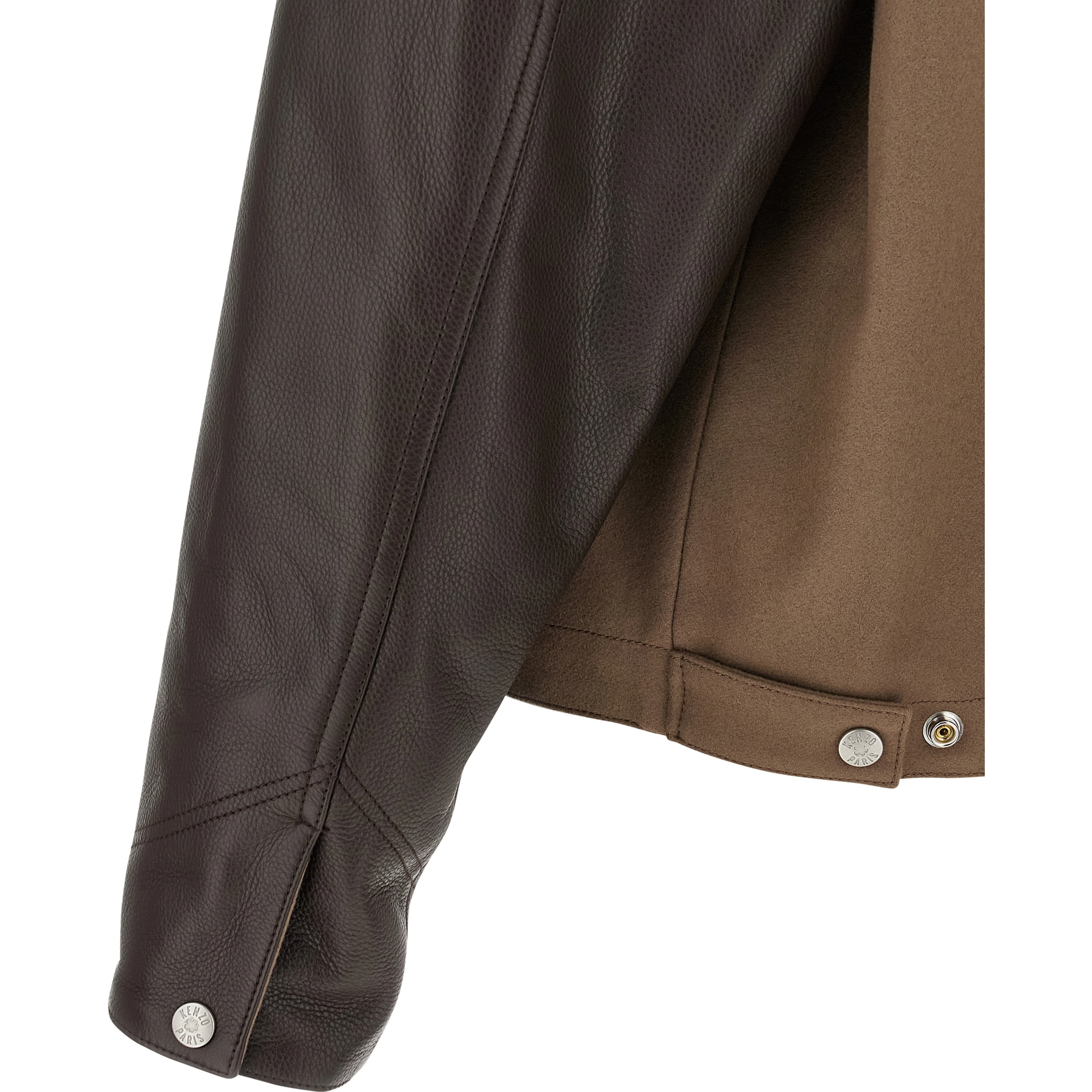 Brown Virgin Wool Leather Jacket
